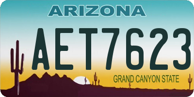 AZ license plate AET7623