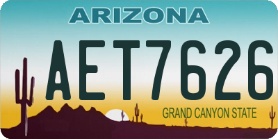 AZ license plate AET7626