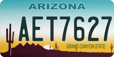 AZ license plate AET7627