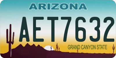 AZ license plate AET7632