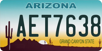 AZ license plate AET7638