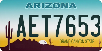 AZ license plate AET7653