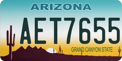 AZ license plate AET7655