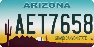 AZ license plate AET7658