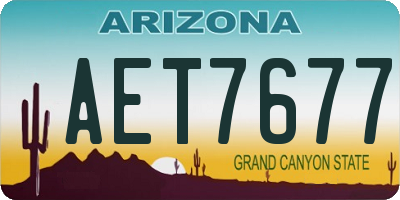 AZ license plate AET7677