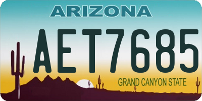 AZ license plate AET7685