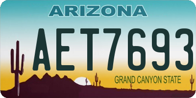 AZ license plate AET7693
