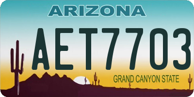 AZ license plate AET7703