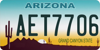 AZ license plate AET7706