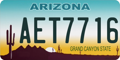 AZ license plate AET7716