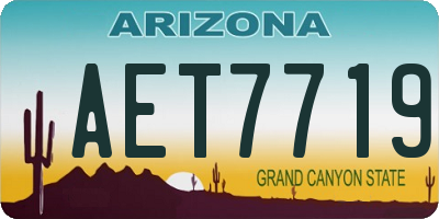 AZ license plate AET7719