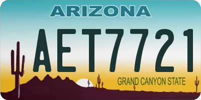 AZ license plate AET7721