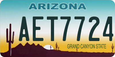 AZ license plate AET7724