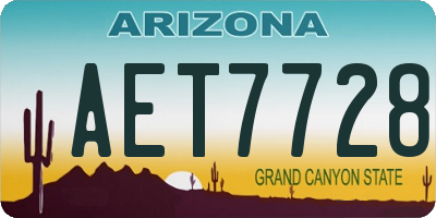 AZ license plate AET7728