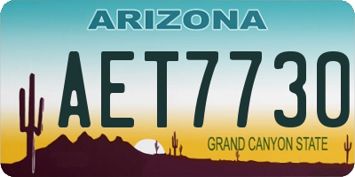 AZ license plate AET7730