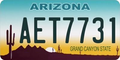 AZ license plate AET7731