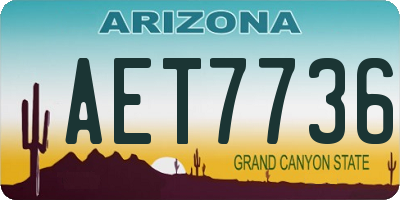 AZ license plate AET7736