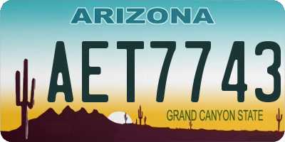 AZ license plate AET7743