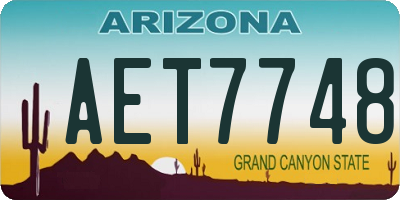 AZ license plate AET7748