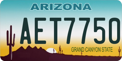 AZ license plate AET7750