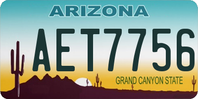 AZ license plate AET7756