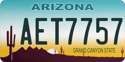 AZ license plate AET7757