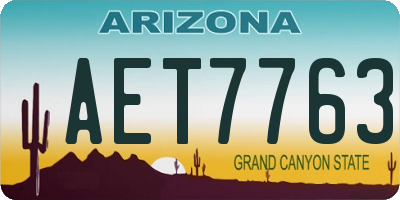 AZ license plate AET7763