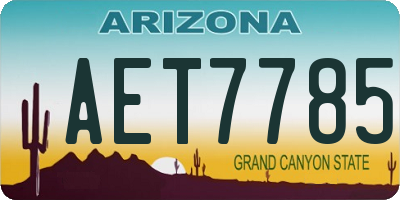 AZ license plate AET7785