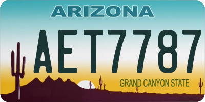 AZ license plate AET7787