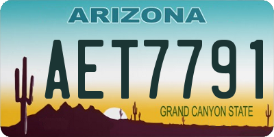 AZ license plate AET7791