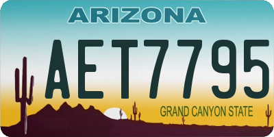AZ license plate AET7795