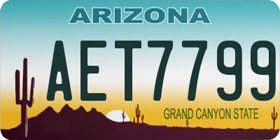 AZ license plate AET7799