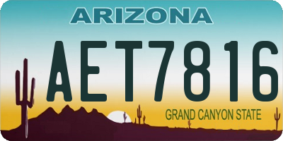 AZ license plate AET7816