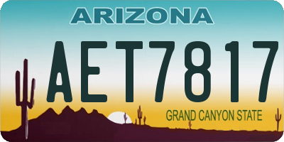 AZ license plate AET7817