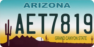 AZ license plate AET7819