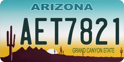 AZ license plate AET7821