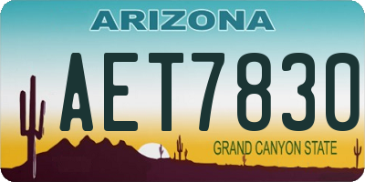 AZ license plate AET7830