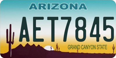 AZ license plate AET7845