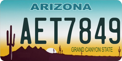AZ license plate AET7849