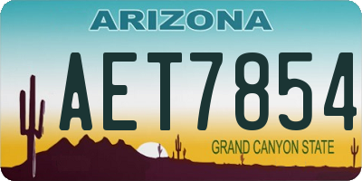 AZ license plate AET7854