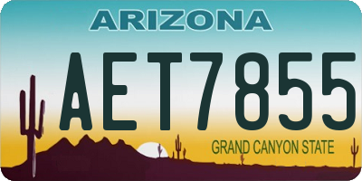 AZ license plate AET7855