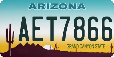 AZ license plate AET7866