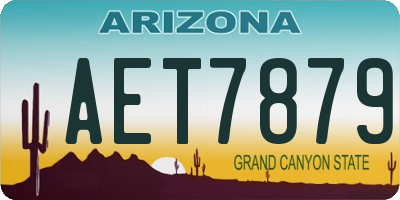 AZ license plate AET7879