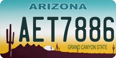 AZ license plate AET7886