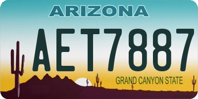 AZ license plate AET7887