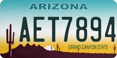 AZ license plate AET7894