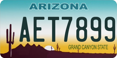AZ license plate AET7899