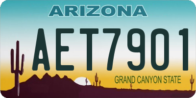 AZ license plate AET7901