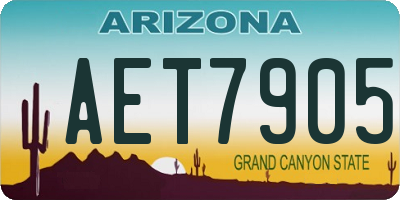 AZ license plate AET7905
