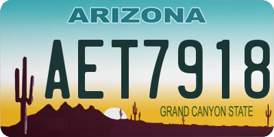 AZ license plate AET7918